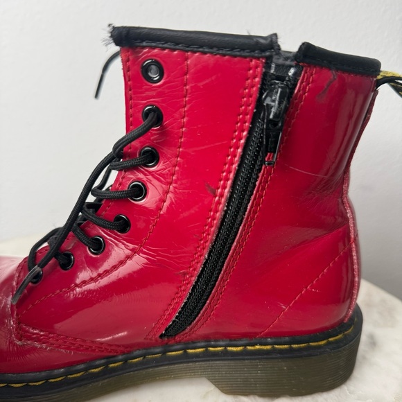 Dr Martens 1460J Women’s Red Leather Ankle Boots Size US 5 Doctor Martins Doc - Picture 8 of 9
